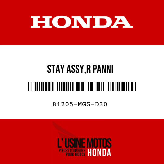 image de 81205-MGS-D30 STAY ASSY,R PANNI