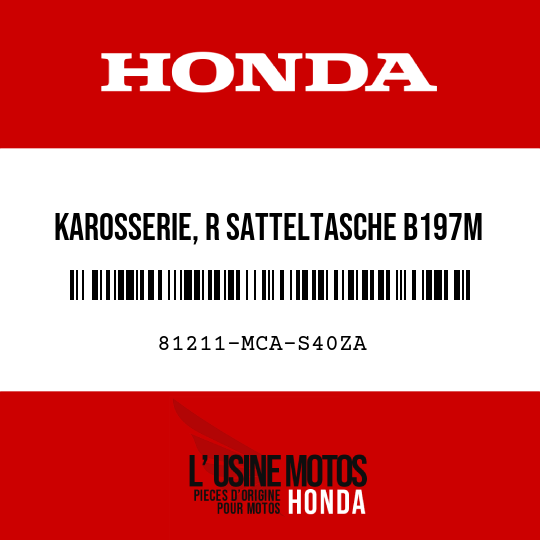 image de 81211-MCA-S40ZA KAROSSERIE, R SATTELTASCHE B197M