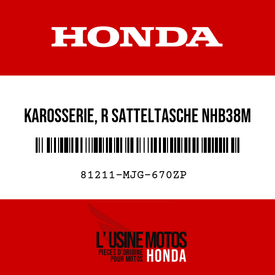 image de 81211-MJG-670ZP KAROSSERIE, R SATTELTASCHE NHB38M