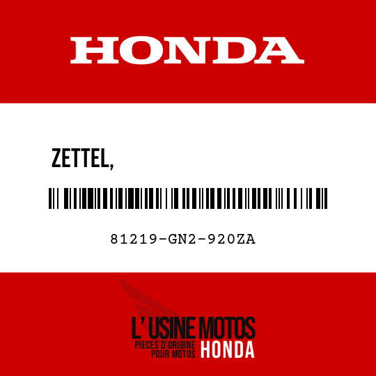 image de 81219-GN2-920ZA ZETTEL,                       HANDSCHUHKASTENKAPAZITAET NH0 (FRANZOSISCH) (NH0 MEISTERSCHAFT, WEISS)