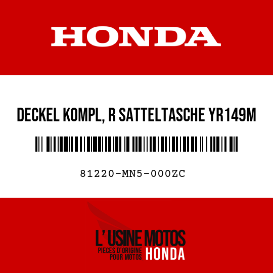 image de 81220-MN5-000ZC DECKEL KOMPL, R SATTELTASCHE YR149M 