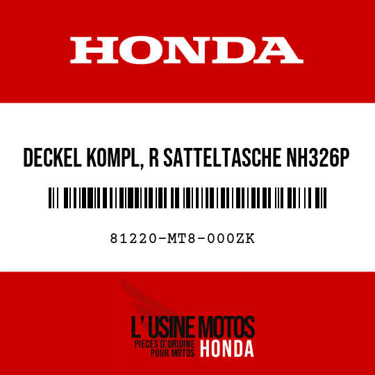 image de 81220-MT8-000ZK DECKEL KOMPL, R SATTELTASCHE NH326P 