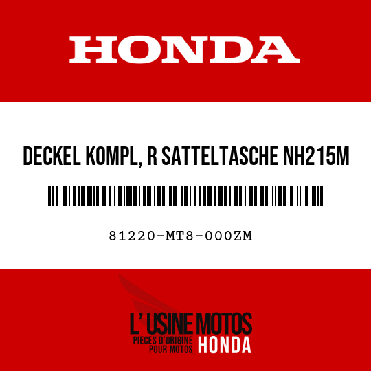 image de 81220-MT8-000ZM DECKEL KOMPL, R SATTELTASCHE NH215M 