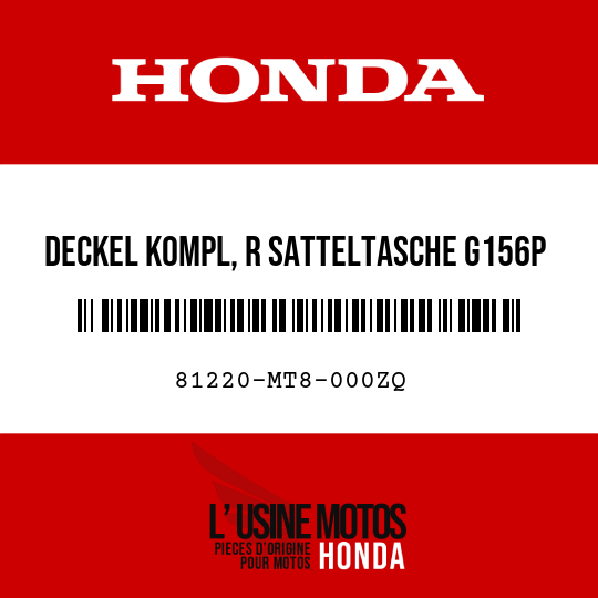 image de 81220-MT8-000ZQ DECKEL KOMPL, R SATTELTASCHE G156P 