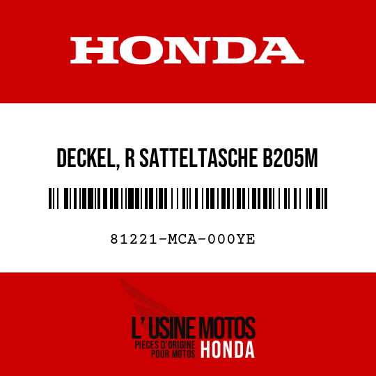 image de 81221-MCA-000YE DECKEL, R SATTELTASCHE B205M