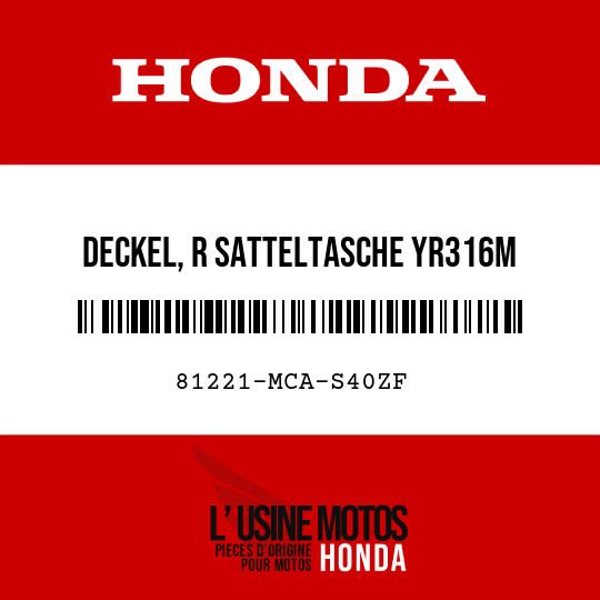 image de 81221-MCA-S40ZF DECKEL, R SATTELTASCHE YR316M