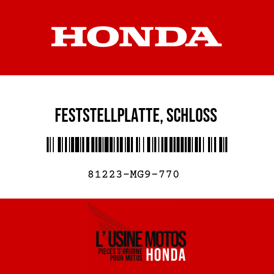 image de 81223-MG9-770 FESTSTELLPLATTE, SCHLOSS