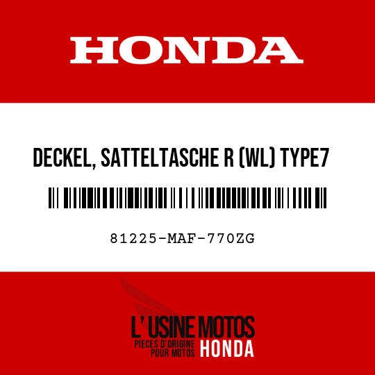 image de 81225-MAF-770ZG DECKEL, SATTELTASCHE R (WL) TYPE7 