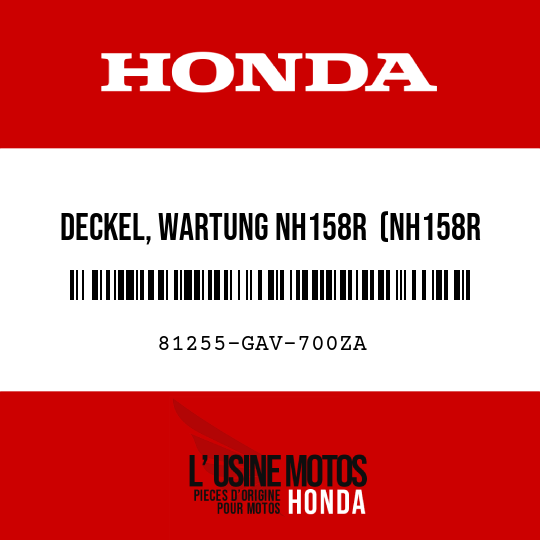 image de 81255-GAV-700ZA DECKEL, WARTUNG NH158R  (NH158R KARBONGRAU)