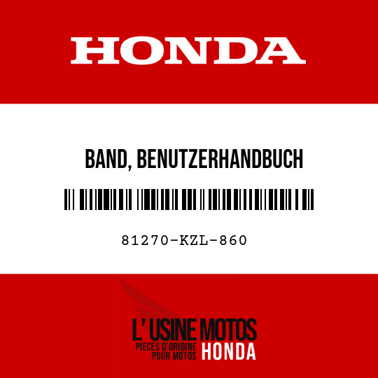 image de 81270-KZL-860 BAND, BENUTZERHANDBUCH