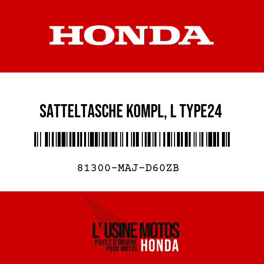 image de 81300-MAJ-D60ZB SATTELTASCHE KOMPL, L TYPE24