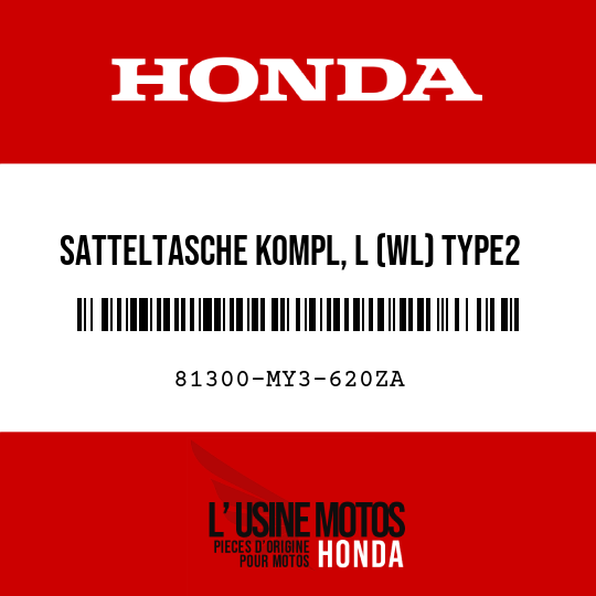 image de 81300-MY3-620ZA SATTELTASCHE KOMPL, L (WL) TYPE2 