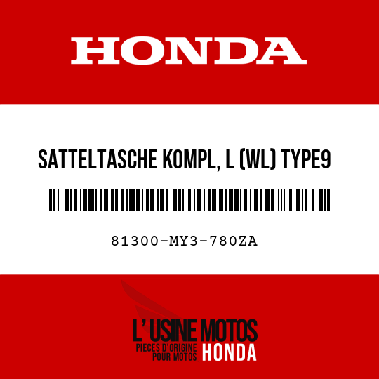 image de 81300-MY3-780ZA SATTELTASCHE KOMPL, L (WL) TYPE9 