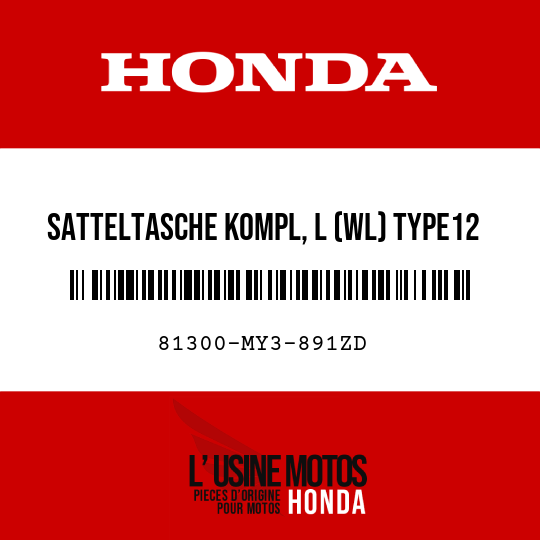 image de 81300-MY3-891ZD SATTELTASCHE KOMPL, L (WL) TYPE12 