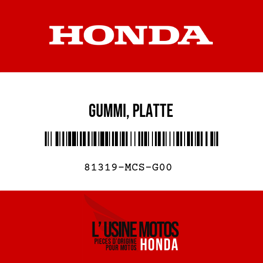 image de 81319-MCS-G00 GUMMI, PLATTE