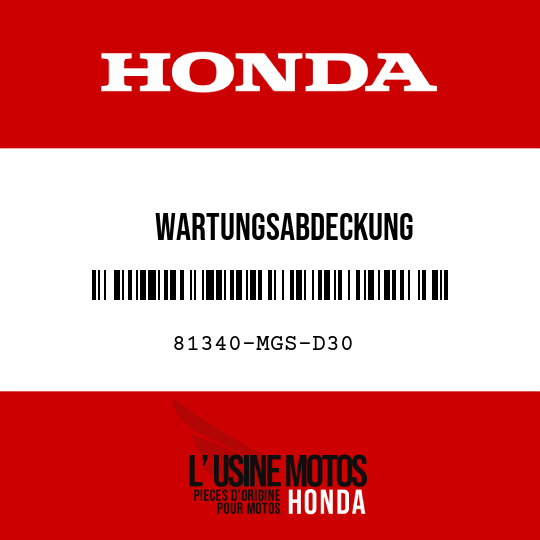 image de 81340-MGS-D30 WARTUNGSABDECKUNG
