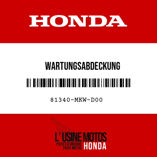 image de 81340-MKW-D00 WARTUNGSABDECKUNG