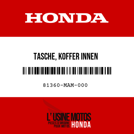 image de 81360-MAM-000 TASCHE, KOFFER INNEN