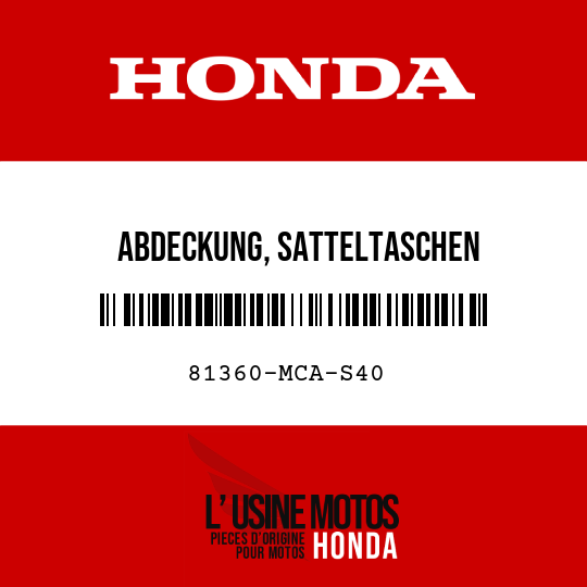 image de 81360-MCA-S40 ABDECKUNG, SATTELTASCHEN -VERRIEGELUNG, R