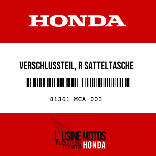 image de 81361-MCA-003 VERSCHLUSSTEIL, R SATTELTASCHE