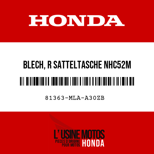 image de 81363-MLA-A30ZB BLECH, R SATTELTASCHE NHC52M