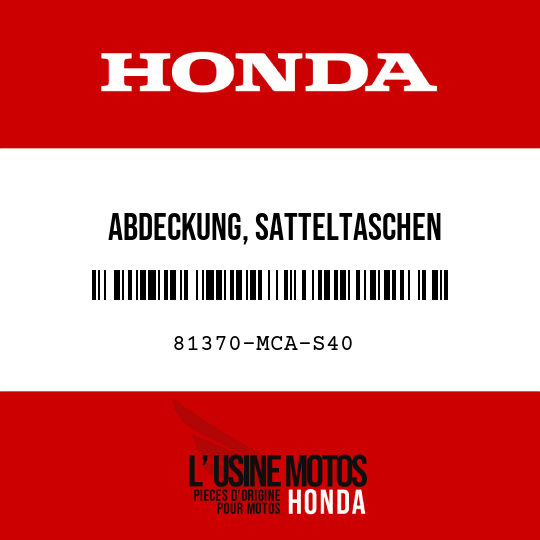 image de 81370-MCA-S40 ABDECKUNG, SATTELTASCHEN -VERRIEGELUNG, L