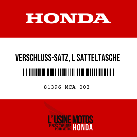 image de 81396-MCA-003 VERSCHLUSS-SATZ, L SATTELTASCHE