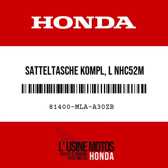 image de 81400-MLA-A30ZB SATTELTASCHE KOMPL, L NHC52M
