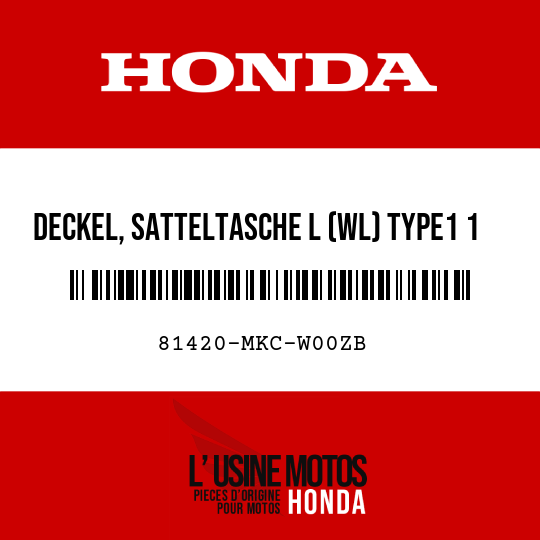 image de 81420-MKC-W00ZB DECKEL, SATTELTASCHE L (WL) TYPE1 1
