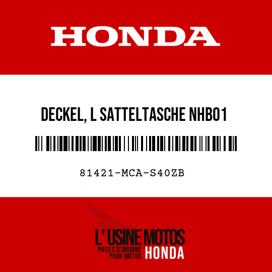 image de 81421-MCA-S40ZB DECKEL, L SATTELTASCHE NHB01