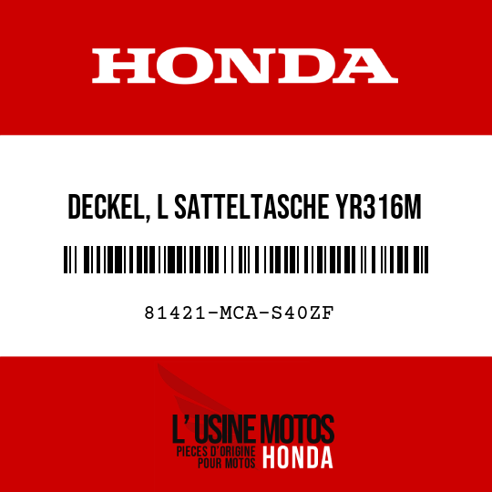image de 81421-MCA-S40ZF DECKEL, L SATTELTASCHE YR316M