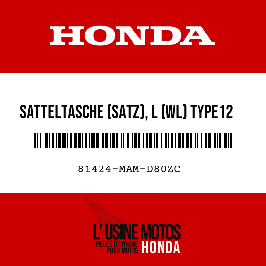 image de 81424-MAM-D80ZC SATTELTASCHE (SATZ), L (WL) TYPE12 