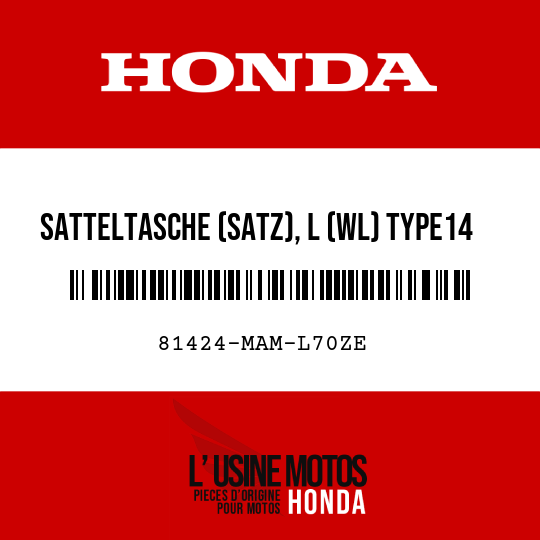 image de 81424-MAM-L70ZE SATTELTASCHE (SATZ), L (WL) TYPE14 