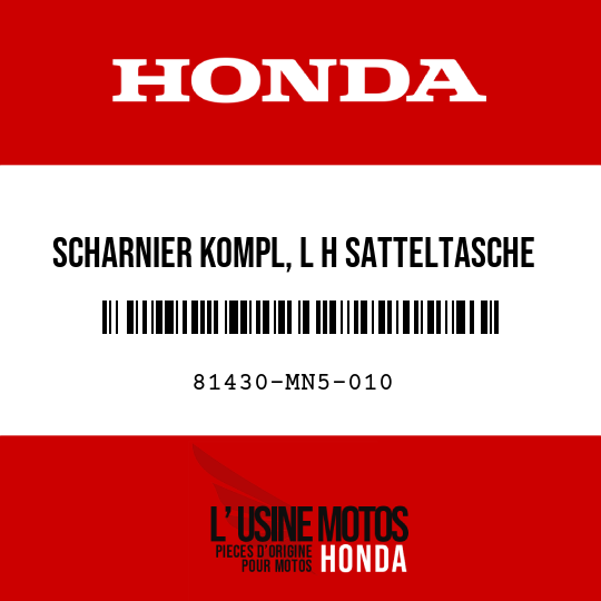 image de 81430-MN5-010 SCHARNIER KOMPL, L H SATTELTASCHE