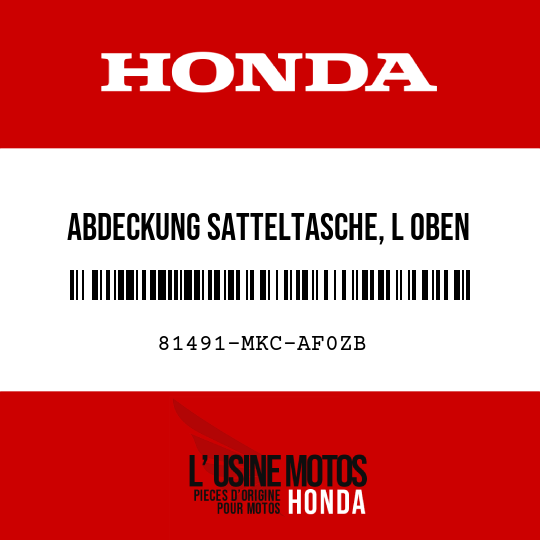 image de 81491-MKC-AF0ZB ABDECKUNG SATTELTASCHE, L OBEN TYPE1