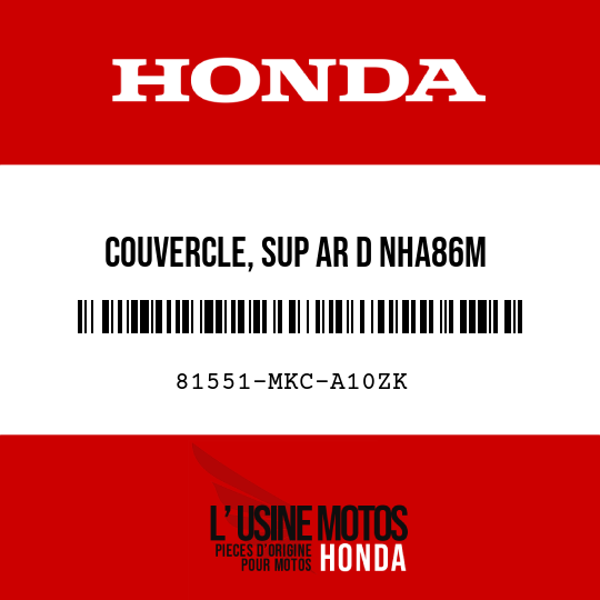 image de 81551-MKC-A10ZK COUVERCLE, SUP AR D NHA86M