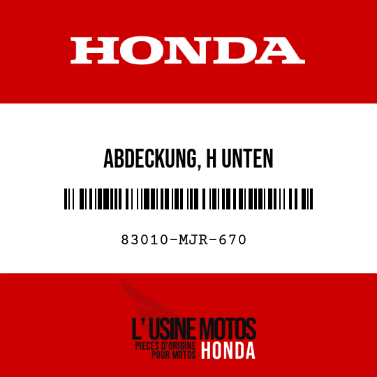 image de 83010-MJR-670 ABDECKUNG, H UNTEN