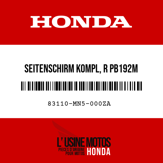image de 83110-MN5-000ZA SEITENSCHIRM KOMPL, R PB192M 