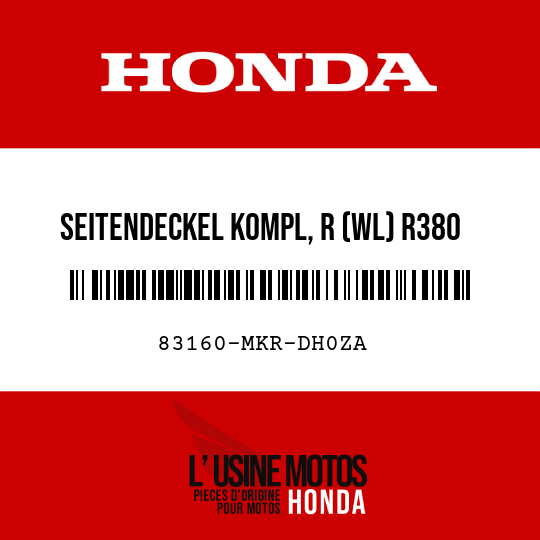image de 83160-MKR-DH0ZA SEITENDECKEL KOMPL, R (WL) R380 (R380 GRAND-PRIX-ROT)