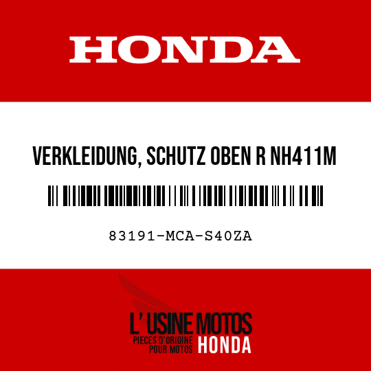 image de 83191-MCA-S40ZA VERKLEIDUNG, SCHUTZ OBEN R NH411M
