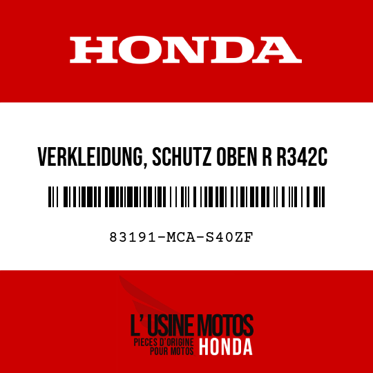 image de 83191-MCA-S40ZF VERKLEIDUNG, SCHUTZ OBEN R R342C