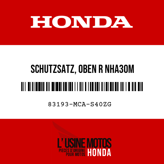 image de 83193-MCA-S40ZG SCHUTZSATZ, OBEN R NHA30M