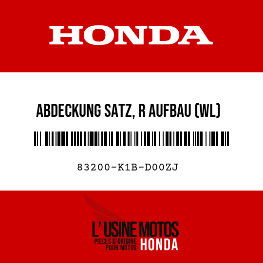 image de 83200-K1B-D00ZJ ABDECKUNG SATZ, R AUFBAU (WL) NHB44P (NHB44P MATT PERLEFFEKT KUEHLES WEISS)