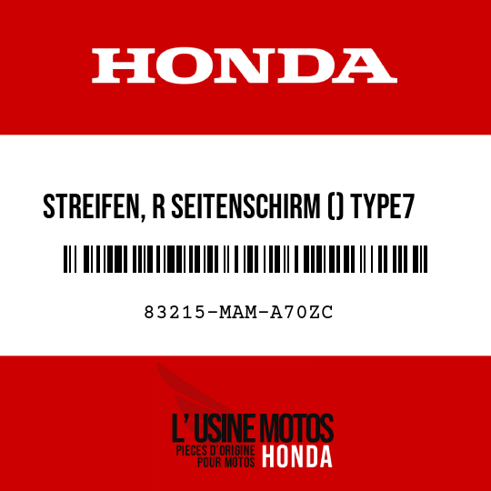 image de 83215-MAM-A70ZC STREIFEN, R SEITENSCHIRM () TYPE7