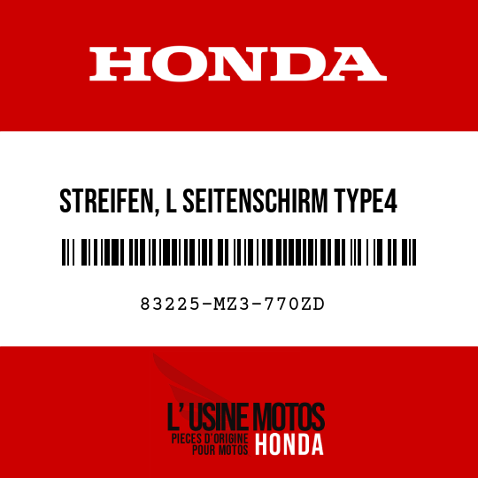 image de 83225-MZ3-770ZD STREIFEN, L SEITENSCHIRM TYPE4 