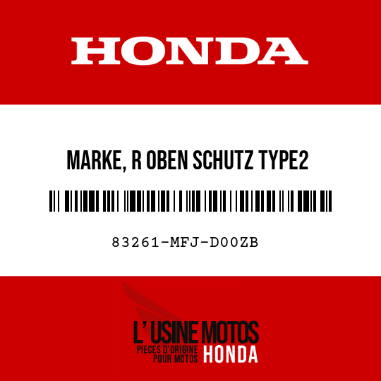 image de 83261-MFJ-D00ZB MARKE, R OBEN SCHUTZ TYPE2 