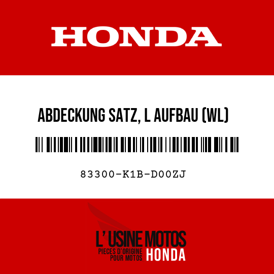 image de 83300-K1B-D00ZJ ABDECKUNG SATZ, L AUFBAU (WL) NHB44P (NHB44P MATT PERLEFFEKT KUEHLES WEISS)