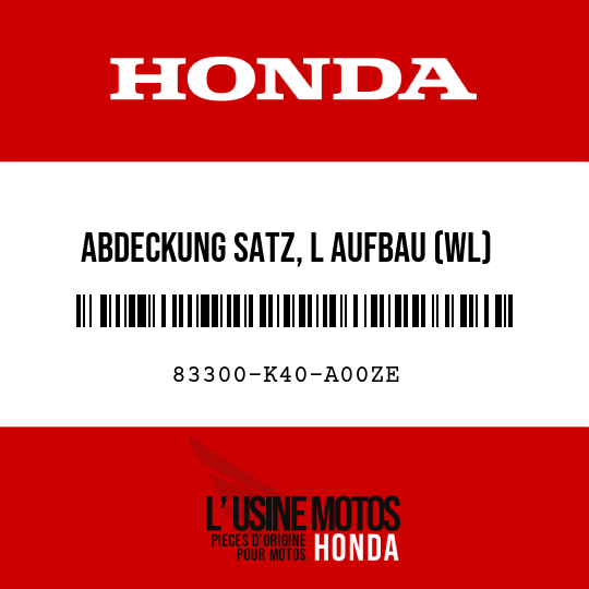 image de 83300-K40-A00ZE ABDECKUNG SATZ, L AUFBAU (WL) NHA16P