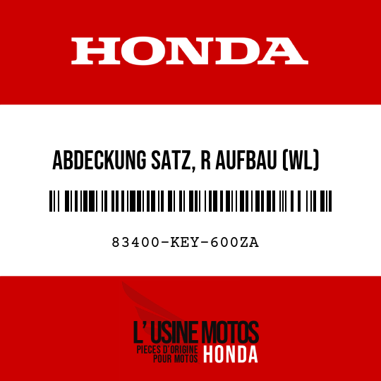 image de 83400-KEY-600ZA ABDECKUNG SATZ, R AUFBAU (WL) NH146M 