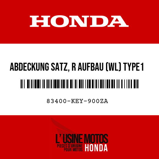 image de 83400-KEY-900ZA ABDECKUNG SATZ, R AUFBAU (WL) TYPE1